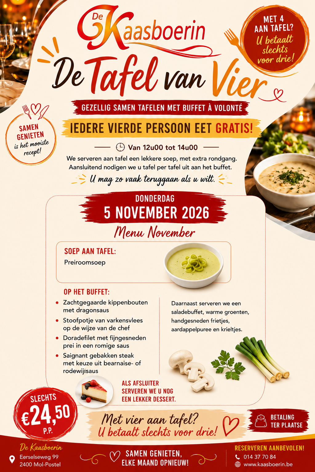 Tafel van Vier - 5 november 2026