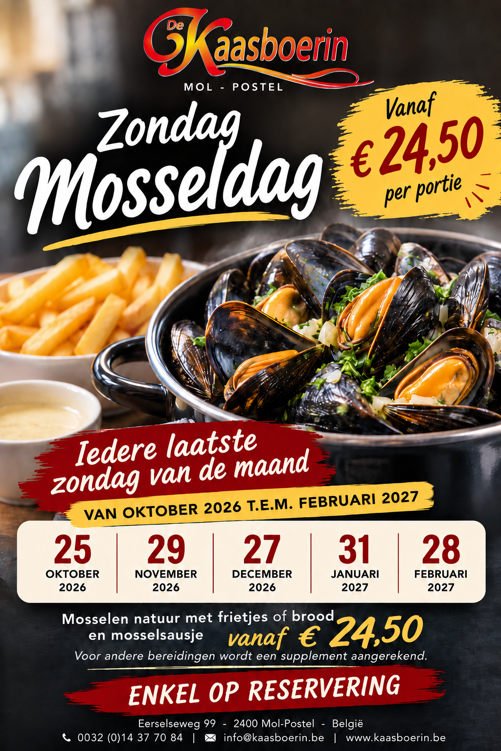 Zondag mosseldag - mosselaanbieding