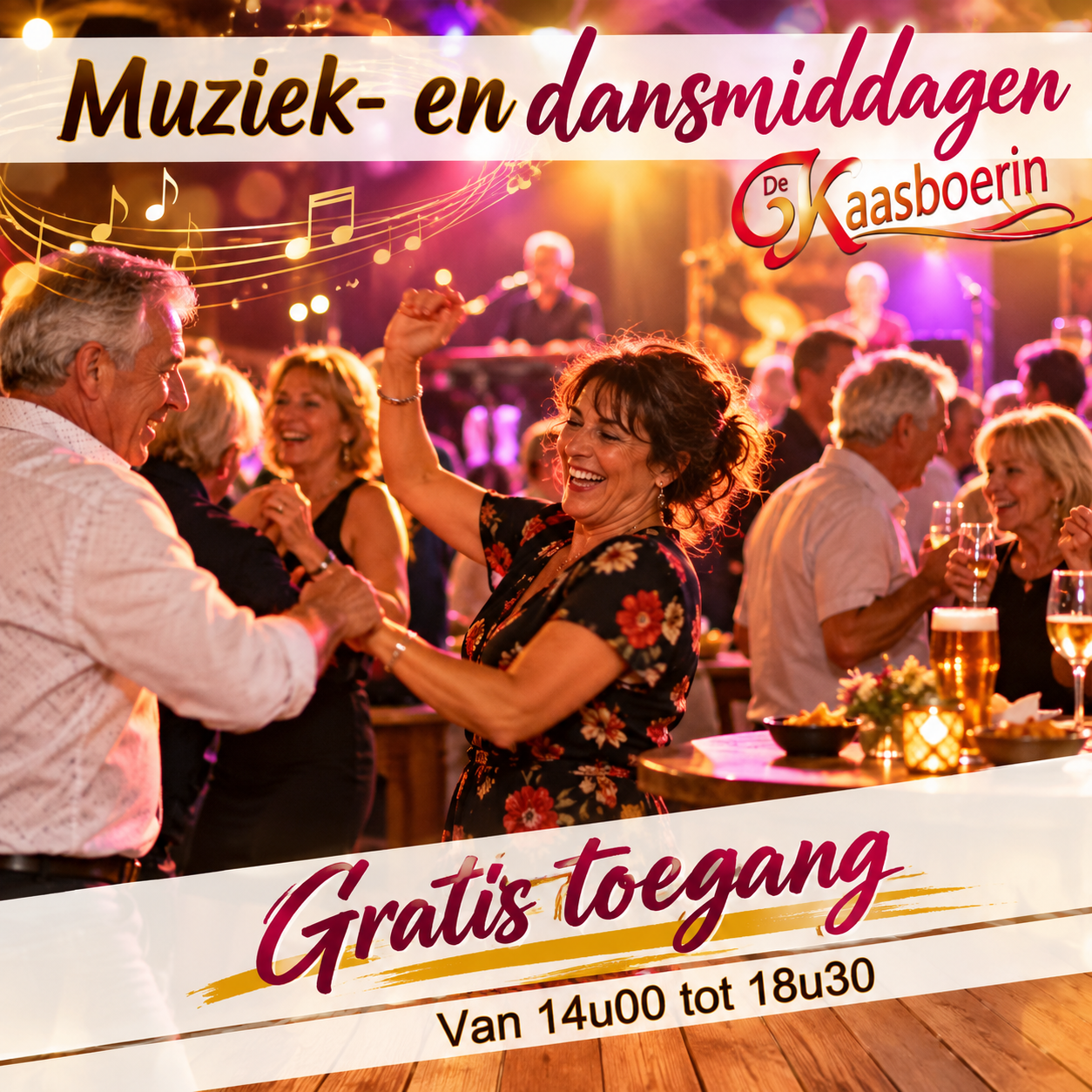 Gratis muziek- en dansmiddagen op zon- en feestdagen bij de Kaasboerin te Mol-Postel