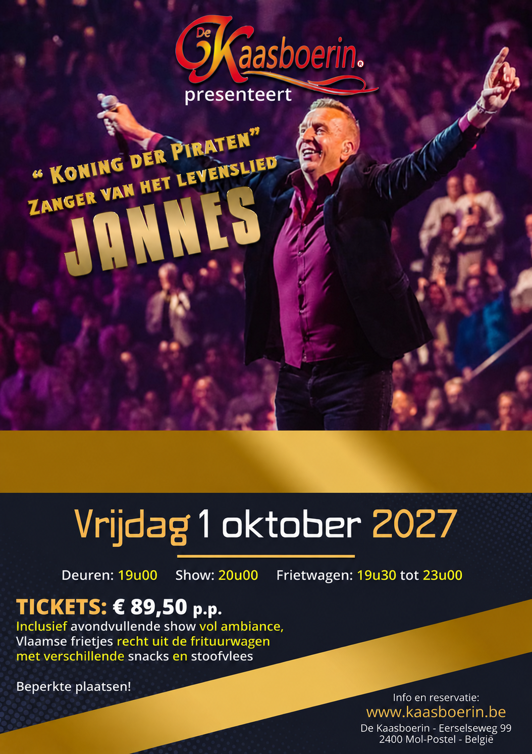 Feestavond met Jannes - 1 oktober 2027 - Kaasboerin te Mol, Postel